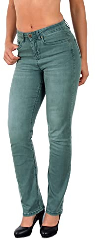 ESRA Straight Fit Jeans Damen High Wasit Damen Jeans Stretch Übergröße G800 | Atmungsakktives Material , einzigartige Coloured Jeans , Aus hochwertigen und langlebigen Materialien