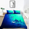 Bettwäsche 135x200 Blaue Haie 3D Druck Bettbezüge und 2 Kissenbezug 80x80 Kuschelig Atmungsaktive Bettwäsche Set 3 Teilig mit Reißverschluss für Kinder Jungen Mädchen Teenager