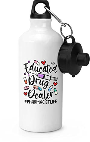 Gift Base Educated Drug Dealer Pharmacist Life Sports Bottle Water Gym 600ml White