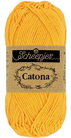 Scheepjes - Scheepjes Catona 208 Yellow Gold Yarn - 20x25g