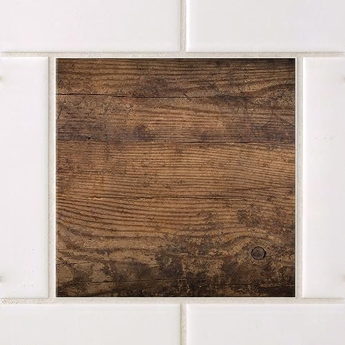 GRAZDesign Fliesenaufkleber Bad & Küche 15x15cm - 24 Stück | wasserfeste & selbstklebende Klebefliesen | Fliesenfolie Fliesenbild Motiv Dunkelbraun Holz
