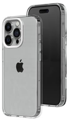 RhinoShield Crystal Clear Case kompatibel mit [iPhone 15 Pro Max] | Fortschrittliche Vergilbungsresistenz, Hohe Transparenz, Personalisierbare und Transparente Schutzhülle - Weiß