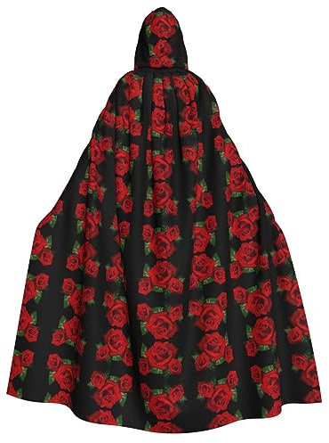 ZISHAK Gothic Rose Cosplay Kostüm Umhang Unisex Umhang für Halloween Enthusiasten 85% Polyester und 15% Spandex