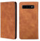 Xylota Funda para Samsung Galaxy S10 Plus 6.4, Premium PU Cuero Carcasa, con Ranura para Tarjeta Soporte Capa Tipo Flip Case Wallet, Antigolpes Anti-Arañazos Cierre Magnético Flip Case, Marrón