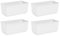 Acan Lot de 4 jardinières rectangulaires blanches en plastique 10 x 24,7 x 13 cm, pot de fleurs, pot pour plantes et fleurs, usage intérieur ou extérieur, balcon, terrasse, maison
