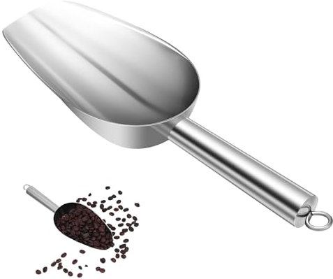 BESTonZON Pelle À Glace En Acier Inoxydable Pelle À Nourriture Pour Animaux Pelle À Café Pelle À Pop-Corn Pelle À Nourriture Sèche Cuillères À Pelle Cuillère À Farine De Cuisine Pelle À
