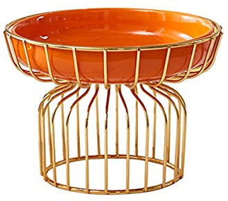 Cesta de Frutas Frutero Frutera Casa naranja cerámica fruta bandeja moderna sala de estar mesa de café decoración de hogar adornos caramelo bocadillo almacenamiento bandeja Cesto de Fruta Fruteros ( S