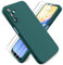 Ikziwreo Cover per Samsung Galaxy A15 4G/5G, 2 Proteggi Schermo in Vetro Temperato,Custodia in Silicone Morbido TPU Liquido,Case Protettiva Gomma Antiurto - Verde Notte