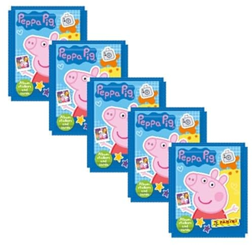 Panini Peppa Pig Sticker Mein Fotoalbum - Sticker & Cards Serie (Deutsche Version 2023) – 5x Stickertüten