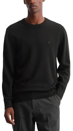 Marc O'Polo Herren Strickpullover mit Rundhalsausschnitt klassisch, Schwarz (Black), 3XL