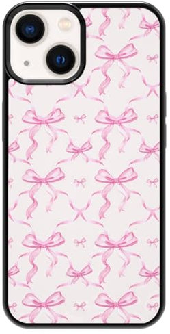 GUAYDOYIM Aesthetic Pink Ribbons Bow Tie Pattern Case Compatible with iPhone 11 - Pink Bows Protective Case with Soft TPU Material for Women Girls