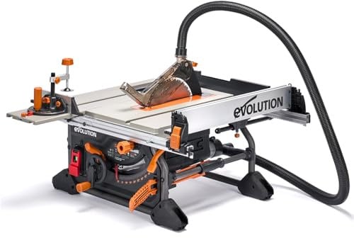 Evolution Power Tools R255TBL+ Sega Da Banco (La Prossima Generazione Rage 5-S) Lama Da Taglio Multimateriale Inclusa Taglia Legno Metallo Plastica, Smusso A 45°, Angolo Obliquo +/- 60°, 1800w