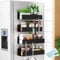 UCAMP 4 Stück Gewürzregal Magnetisch Kühlschrank,Magnetisches Gewürz Organizer,Ohne Bohren,Hängende Magnete Gewürzhalter,für Küchenorganisation und Mikrowelle,Schwarz
