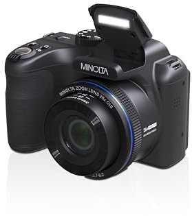 Minolta 20 Méga Pixels 26x Zoom Optique Appareil Photo Numérique avec Vidéo FHD 1080p Noir