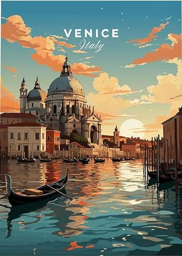 Venice - Vintage Tourism Poster - Fridge Magnet, 9 x 6 cm