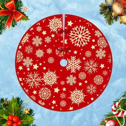 JAADU Jupe de Sapin de Noel 90cm Cache Pied Sapin de Noel Couvre-Pieds de Sapin, pour Decoration de Noel Sapin, Jupe Sapin de Noël Convient à la Plupart des Sapin de Noel