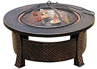 JFNHUTL Firepit Housewares Feuerstelle aus Gusseisen, für den Außenbereich, Garten, Terrassenheizer, Campingschale für Holz, 56 cm Durchmesser, Gartenfeuerstelle, Korb, Terrassen