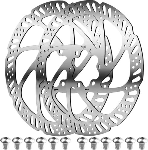 bssmmai 2 dischi freno a disco per bicicletta, 160 mm, 6 fori, per mountain bike, bici da corsa