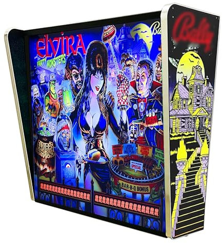 Backglass Pincab Flipper Pinball Elvira, Ideal para Decorar habitación Gaming Sala Arcade, Incluye Mando a Distancia con Distintos Modos de iluminación Ambiente