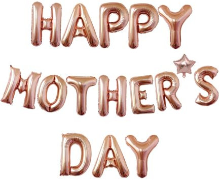 Luftballons Happy Mothers Day, Folie, Roségold, aufgeblasene Heliumballons, zum Muttertag