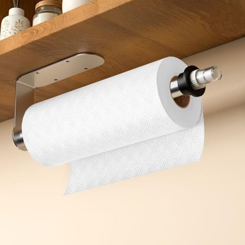 Gewtur Küchenrollenhalter mit Sprühflasche, Selbstklebend Küchenrollenpapierhalter Wand, Edelstahl Küchenroller Halter für Alle Küchenpapier
