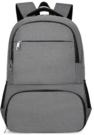Zaino PC Portatile, Zaino da Viaggio con Borsa Termica Porta Pranzo con Porta USB, Laptop Zaino Lavoro Donna Uomo per Campeggio Viaggio - Grigio scuro