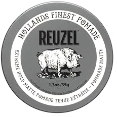 REUZEL Extreme Hold Matte Pomade, Strongest All Day Hold, Water Soluble Styling, Matte Finish & Flake Free, Easy To Wash Out, For All Hair Types
