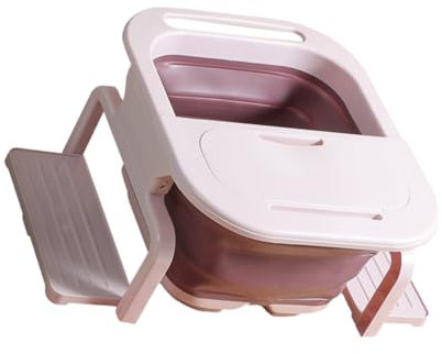 Ipetboom Faltbarer Fußbadeeimer Groß Mit Massagefunktion Aus Kunststoff Tragbar Für Zuhause Und Reisen Fußmassagebecken Mit Massage Rollen