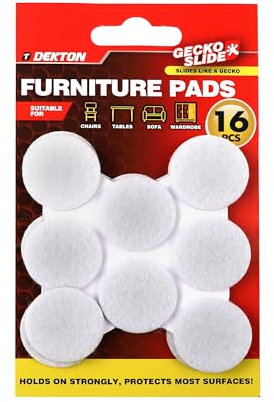 Dekton Geckoslide 16pc Furniture Pads 30mm -Non-Slip Protective Pads| Prevents Scratches, Noise| Ideal for Furniture Legs & Floors| Self-Adhesive| Protects All Surfaces| Perfect for Home & Office Use