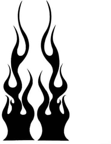15 cm DIY Flamme Aufkleber für Autos Motorräder Vinyl Gas Tank Aufkleber Wasserdichtes Autozubehör (schwarz)