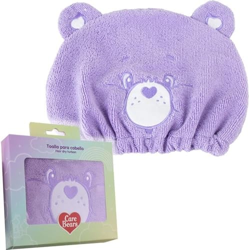 Care Bears Haarhandtuch | weiche, schnell trocknende Mikrofaser mit süßem Teddybär-Design für Mädchen und Frauen