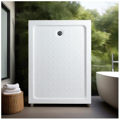 Rectangular Shower Base Tray, Anti-Slip Leakproof Shower Pan Kit with Drain for Modern Bathroom Installation