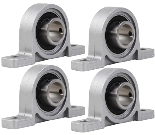NZNSML 4 Stück Stehlager Lagerbock 20 mm Innendurchmesser Flanschlager | Zinklegierung Vertikale Gehäuselager KP004 Kugellager Stehlager für 3D Drucker Achse Welle Maschine Druckmaschinen
