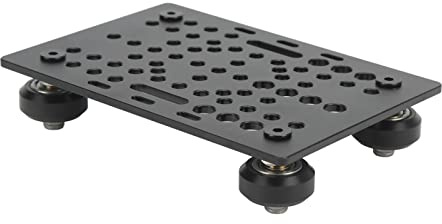 OVAQUIXI Black Anodized Aluminum Gantry Plate, Durable Gantry Panel for Universal Linear Printer Guide (Board with 4 Plastic Pulleys and Bearings)
