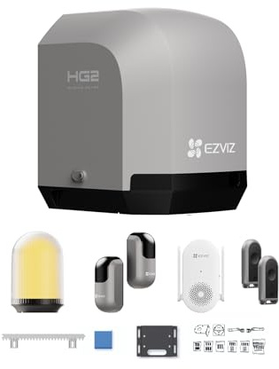 EZVIZ Apertura Cancello Scorrevole Wi-Fi, Kit Cancello Scorrevole Fino a 400kg 6m con Telecomando, Cremagliera e Luce di Allarme per Casa Intelligente, Facile da Installare, HG2 400