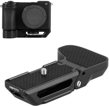 WEPOTO Camera Grip for Sony A6700, Aluminum Alloy Side Handle with Arca-Swiss Plate and Quick-Release Battery Door for Video, Vlogging, Stable Shooting