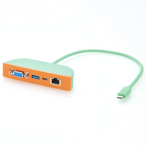 USB-C Multiport Adapter mit DB9 RS232 und RJ45 Ethernet, USB-A, USB-C