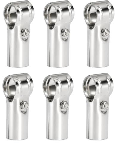 6 Piezas Conector de Tubo 25 mm Acero Inoxidable,Abrazadera para Tubo | Ajustable Conector para Tubo Redondo,Abrazaderas en T de Acero Inoxidable para Valla Tubo Redondo,con Tornillos y Tuercas