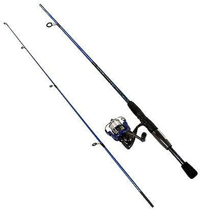 SHAKESPEARE Unisex, Teenager NAVI6030SPCBO Navigator Spinnrute und Spule, Medium, 1,8 m, 2-teilig, Blau und Rot, 6'
