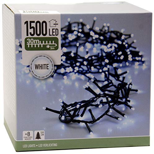 LED Lichterkette kaltweiß für außen und innen Außenbeleuchtung Weihnachtsbeleuchtung (30m - 1500LED)