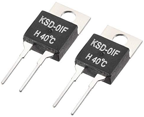 sourcing map KSD-01F Termostato, Controlador de Temperatura 40℃ N.O Apertura normal 2pcs