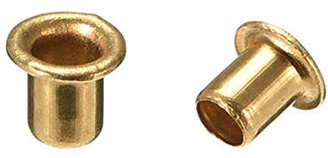 sourcing map 100 Stk. Durchgangsloch Kupfer Hohlnieten Ösen Leiterplatte PCB 4mmx5mm Golden