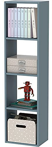 MUEBLES PITARCH Regal 1 x 4 Tibet, 130 x 34 x 25 cm (H x B x T), Talkblau