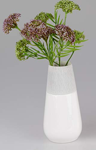 formano Deko Vase Whitestone konisch rund H. 23cm weiß grau