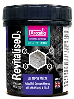 Arcadia - EarthPro-RevitaliseD3-100g - Safe & Effective - Easy To Use - Mimics Wild Feeding - 100% Natural Ingredients - Suitable For All Reptiles