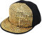 Gold Rock Star Cap mit goldenen Nieten für Erwachsene - Schwarz/Gold - Coole Schirmmütze Basecap Rapper Hip Hop 80er Jahre Party Kostüm
