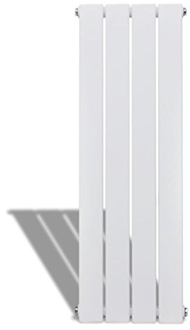 Radiatore Bianco, 4 Colonnes Design Barre Piatte 311 x 900 mm Acciaio Basso Tenore di Carbonio Radiatore Singolo per Riscaldamento Centrale