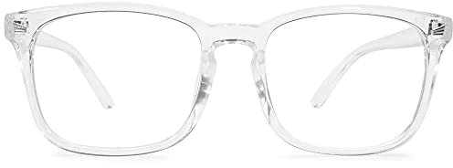 MAGIMODAC Blaulichtfilter Lesebrille eckig Damen Herren Anti Blaues Licht Lesebrillen Sehhilfe Brille Computer-Lesebrillen mit Sehstärke (Transparent, 1.75)