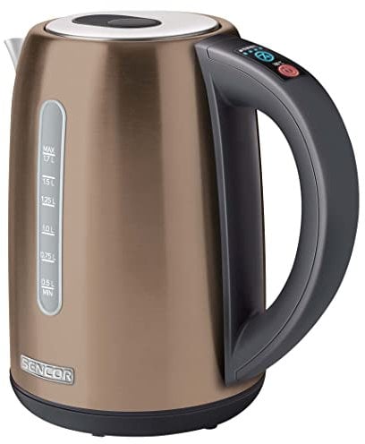 Sencor Hervidor eléctrico SWK 7707CH con capacidad de 1,7 l, potencia de 2150 W, acero inoxidable, temperatura variable