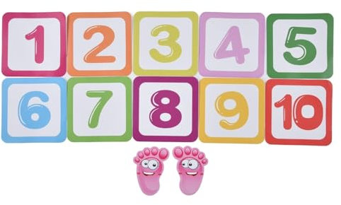 Cyrank Kinder Hopscotch Aufkleber, Kinder Aufkleber Hüpfspiel, Hopsematte für Kinder Fußabdruck Bodenwandaufkleber Bunte Tapetendekoration Für Kinderzimmer, Klassenzimmer, Kindergarten